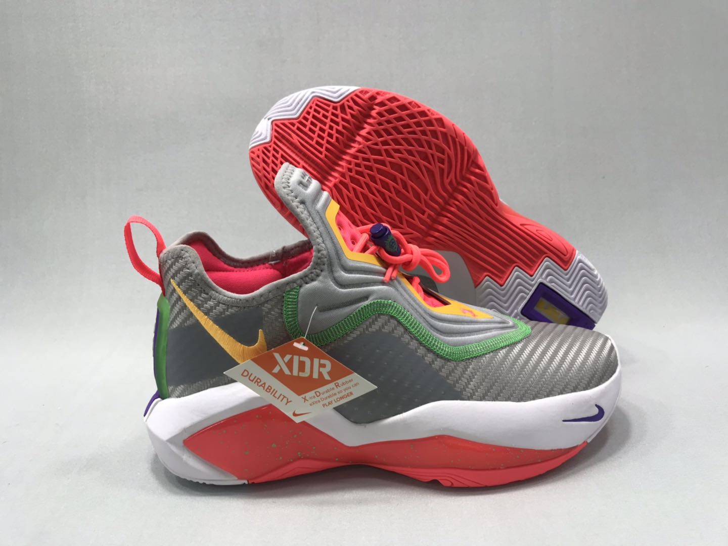 Nike LeBron Soldier 14 Grey Red Yellow White Shoes